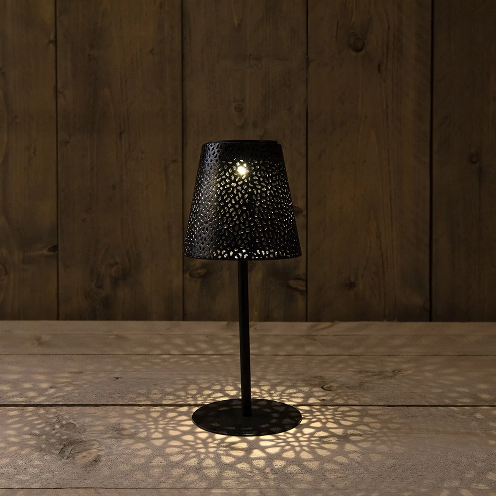 Anna's Collection Solar Tafellamp Metaal Zwart 12 X 12 X 28 Cm