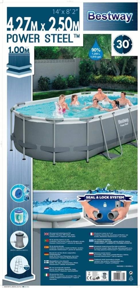 Bestway Zwembad Power Steel Set Ovaal Grijs 427 - Image 10