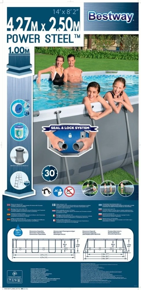 Bestway Zwembad Power Steel Set Ovaal Grijs 427 - Image 11