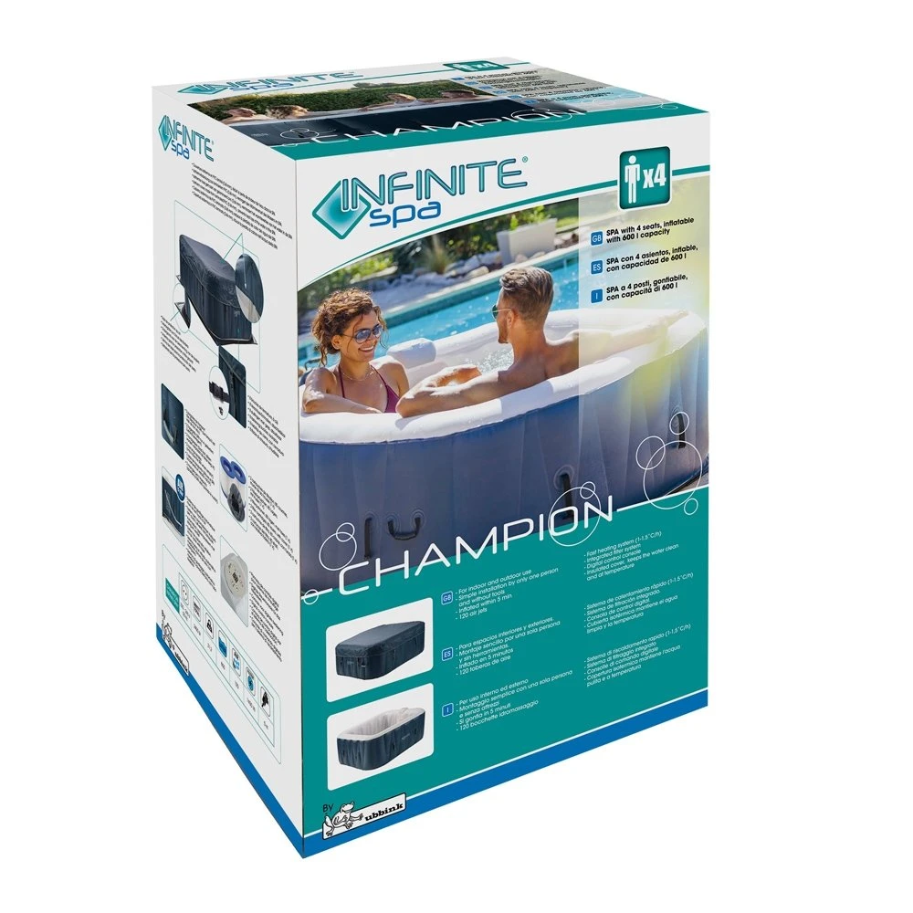 CHAMPION Infinite® Spa Opblaasbaar 4 Pers. - 154 X 154 X 65 Cm - Image 4