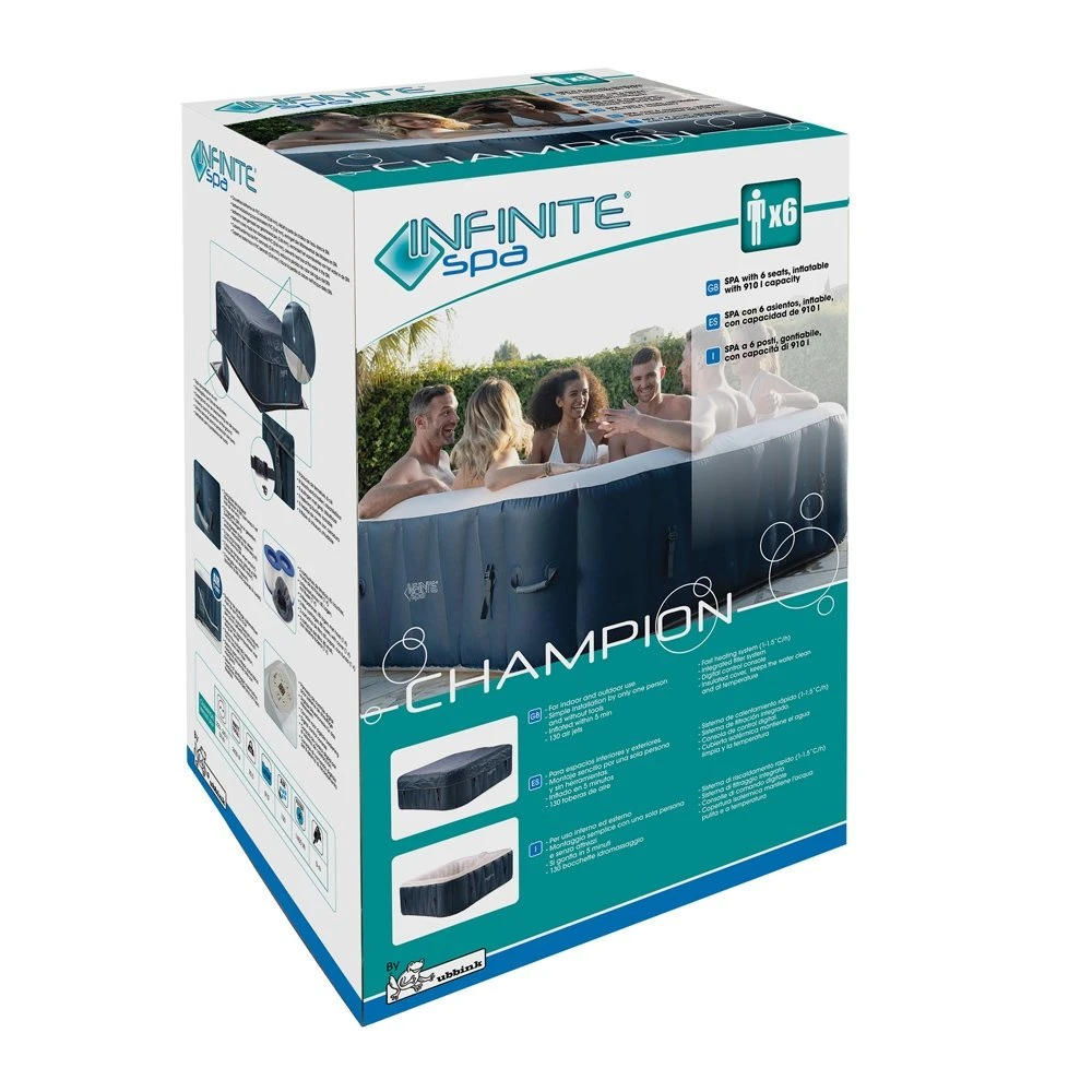 CHAMPION Infinite® Spa Opblaasbaar 6 Pers. - 185 X 185 X 65 Cm - Image 4