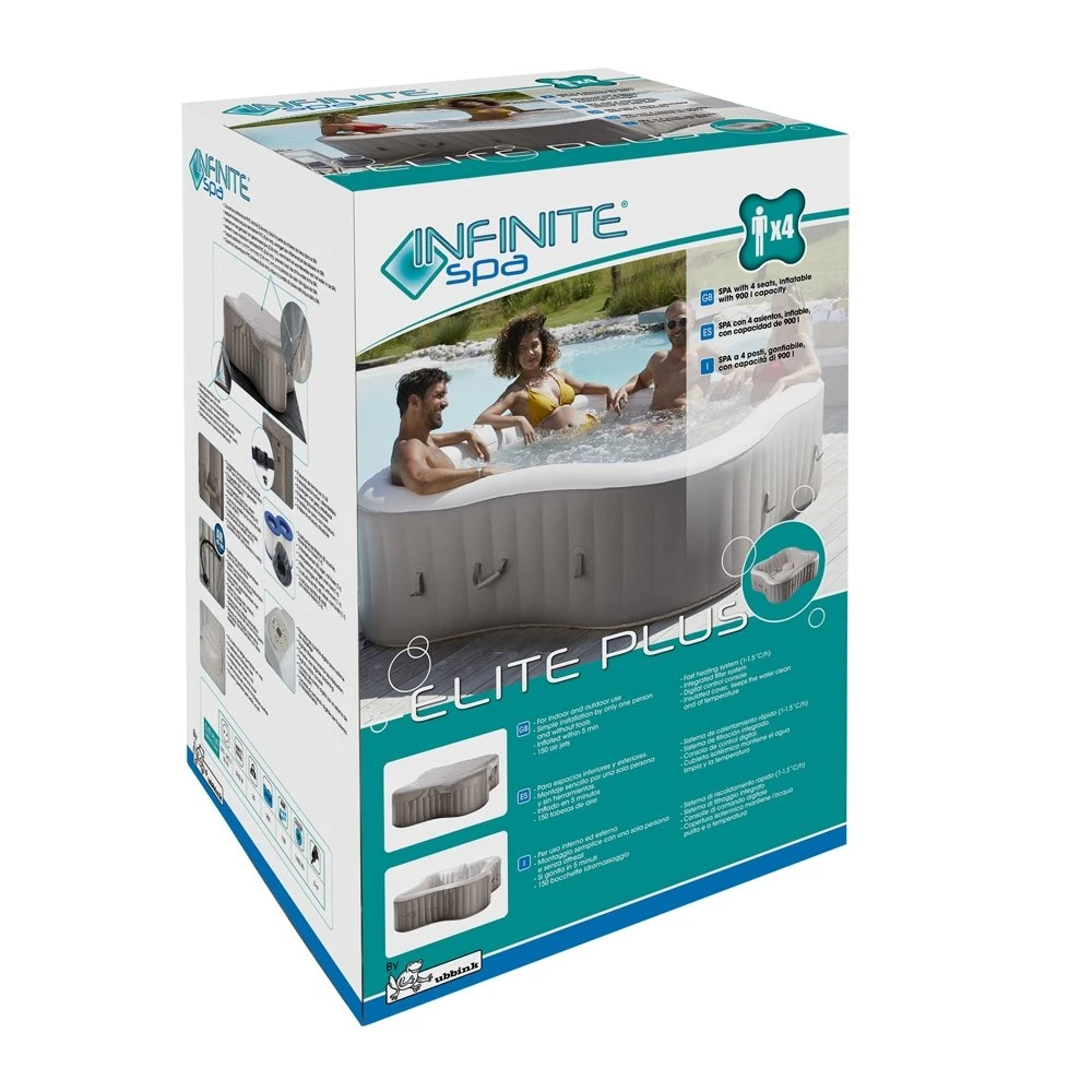 ELICLOVER Infinite® Spa Opblaasbaar 4 Pers. - 210 X 210 X 65 Cm - Image 4