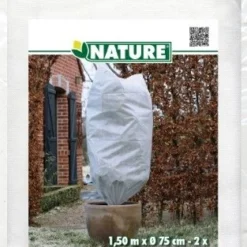 Nature Winterafdekhoes Met Koord Wit Ø75cmx1,50m 50 G/m² Set à 2 Stuks