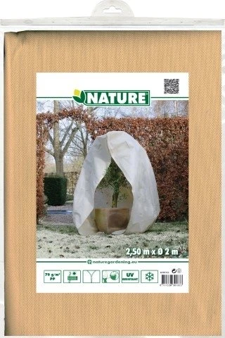 Nature Winterafdekhoes Met Rits Beige Ø200cmx2,50m 70 G/m²