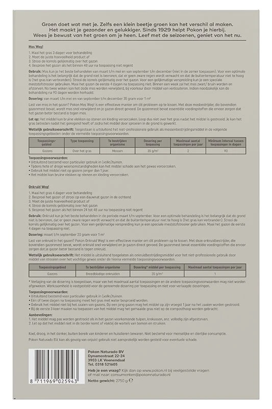 Pokon Mos En Onkruid Weg! 3-in-1 Voor 50m² - Image 2