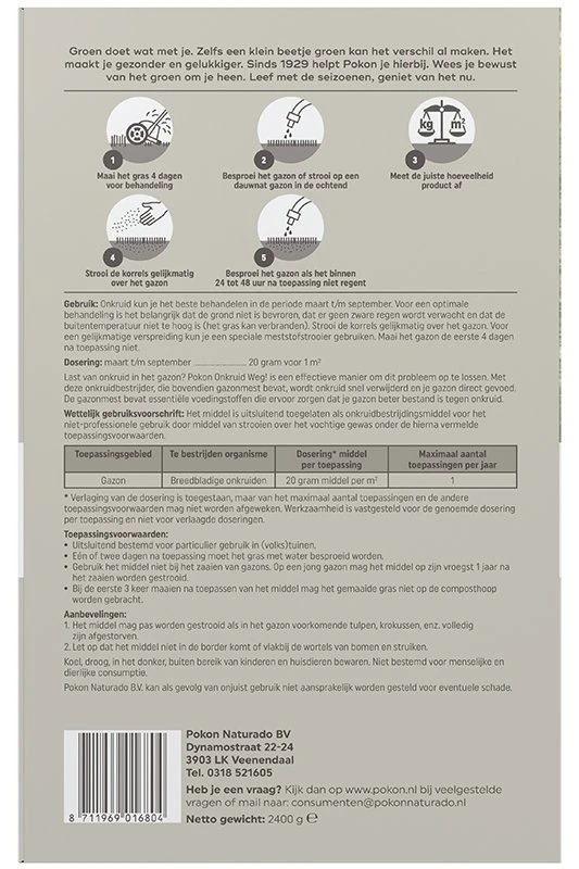 Pokon Onkruid Weg! 2,4kg Voor 120m² - Image 2