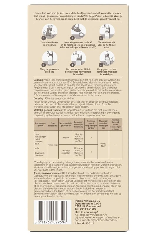 Pokon Tegen Onkruid Concentraat 900ml - Image 2
