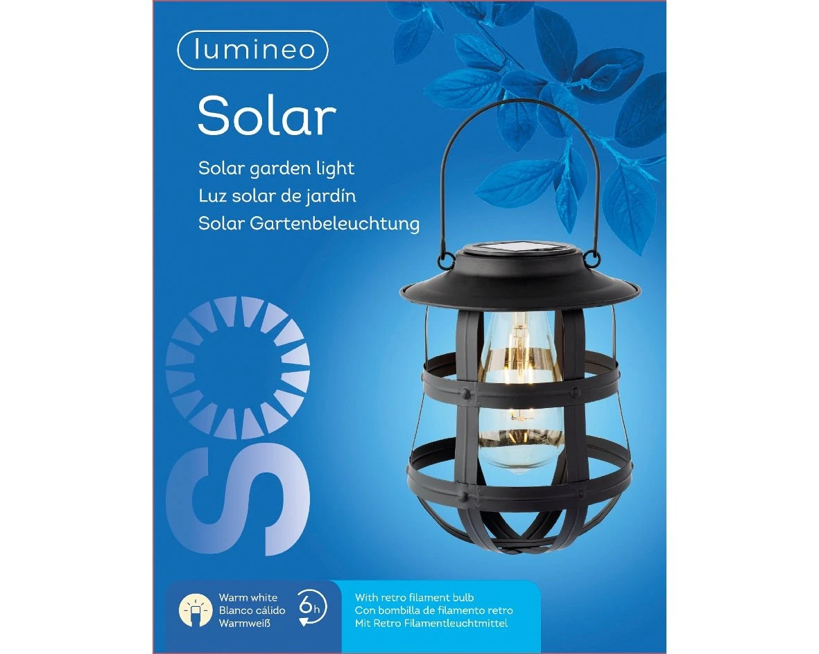 Lumineo Solar Lantaarn Zwart - Ø 19 Cm - Image 3