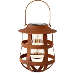 Lumineo Solar Lantaarn Rustiek Bruin - Ø 19 Cm