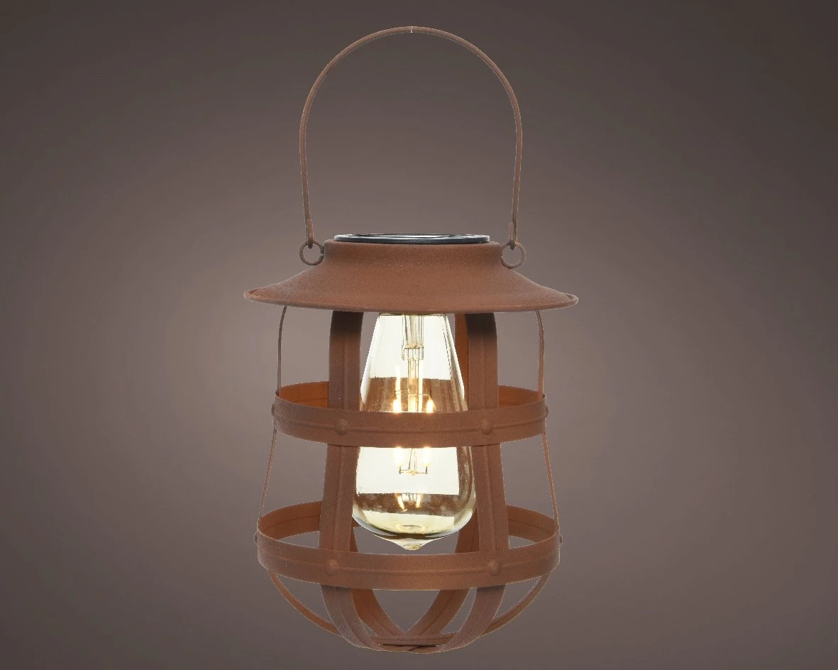 Lumineo Solar Lantaarn Rustiek Bruin - Ø 19 Cm - Image 2