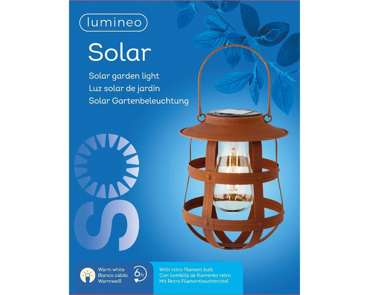 Lumineo Solar Lantaarn Rustiek Bruin - Ø 19 Cm - Image 3