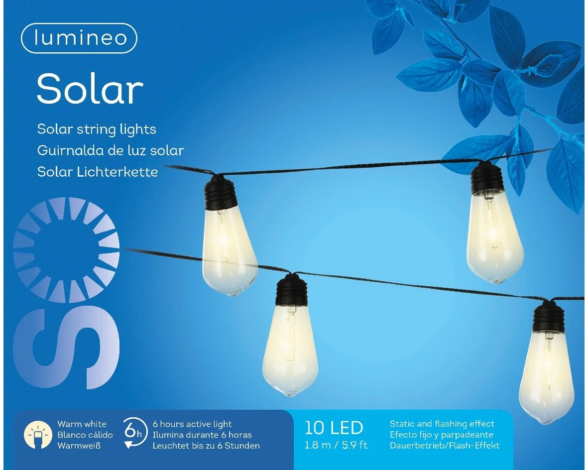 Lumineo Solar Partyverlichting 10 Lamps - 180 Cm - Image 2