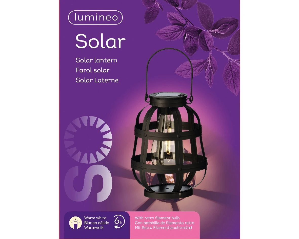 Lumineo Solar Lantaarn Zwart - Ø 14 Cm - Image 3