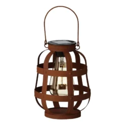 Lumineo Solar Lantaarn Rustiek Bruin - Ø 14 Cm