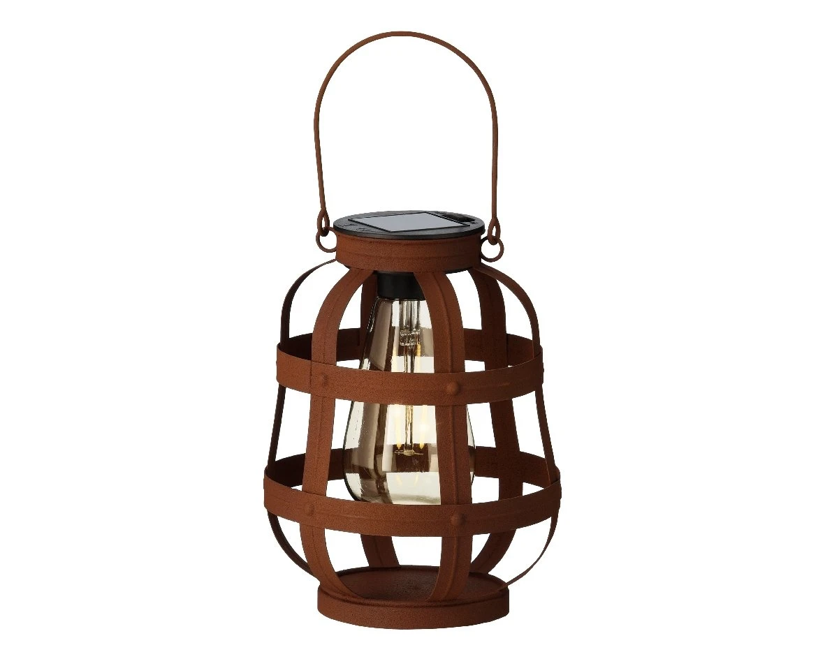 Lumineo Solar Lantaarn Rustiek Bruin - Ø 14 Cm