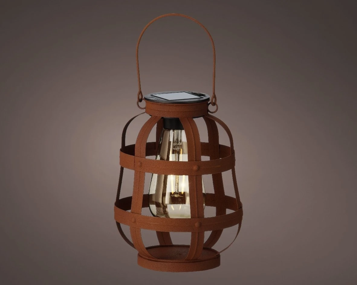 Lumineo Solar Lantaarn Rustiek Bruin - Ø 14 Cm - Image 2