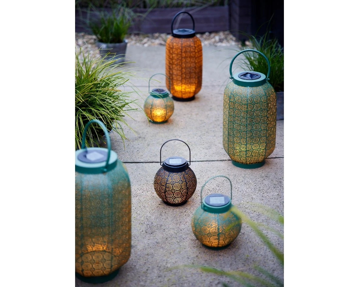 Lumineo Solar Lantaarn Zwart/goud - Ø 14 Cm - Image 2