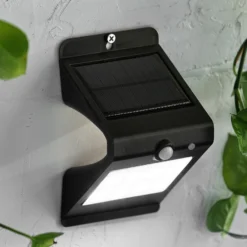 Wandlamp Solar Zwart Met Bewegingsensor 10x8x16cm Ww